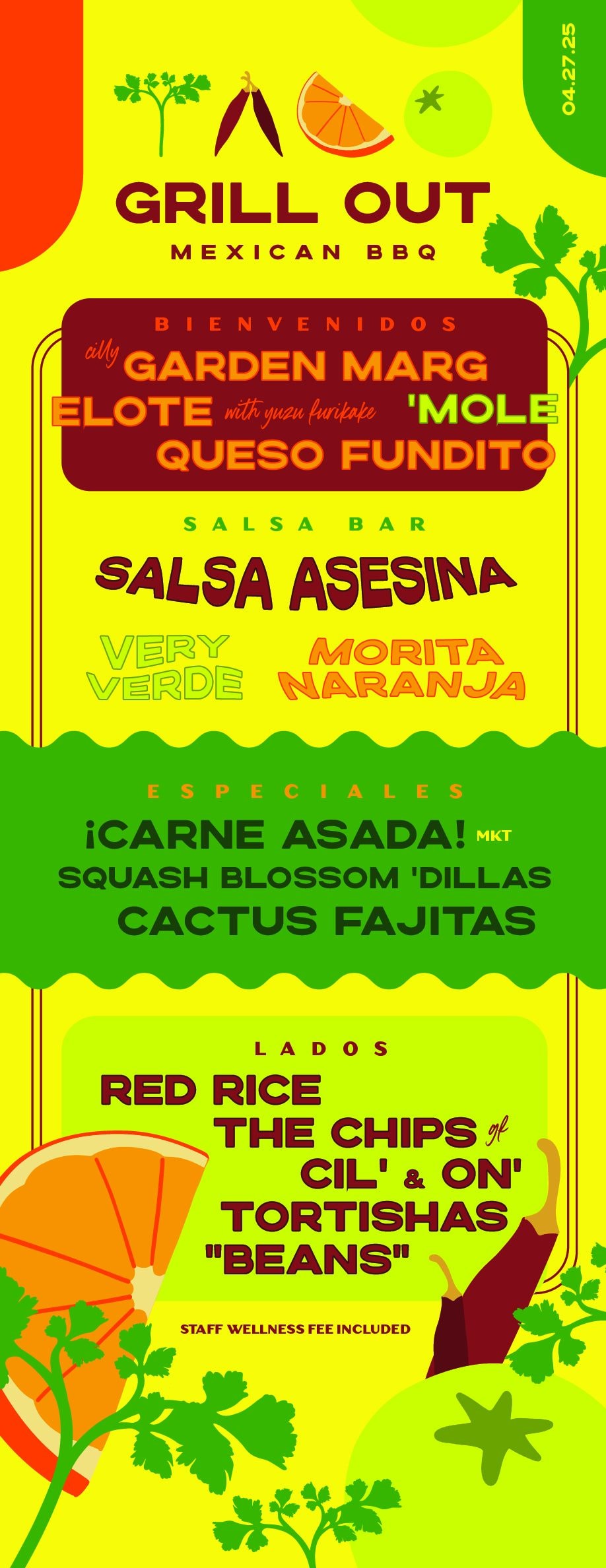 Taco Grill Out dinner party menu